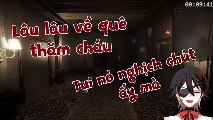 【3Di Vtuber Cut】Hình ảnh bà ngoại Minh Nguyệt chơi đùa cùng đàn cháu nhân dịp Halloween