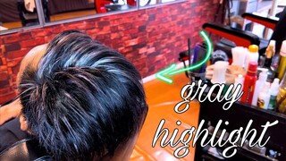 warna rambut highlight abu abu