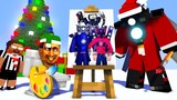 Monster School : CHRISTMAS SKIBIDI TOILET & Titan CAMERAMAN DRAWING CHALLENGE - Minecraft Animation