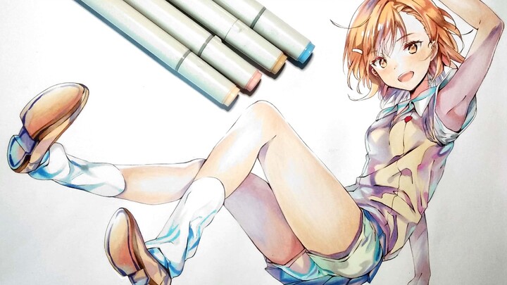 [Hand-painted / Misaka Mikoto] Draw a cannon sister from outlining to coloring. The lightning in you