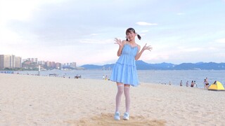 有海平线的小城夏天！白丝少女闪闪发光～