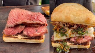 Tonight’s late-night snack is: spicy steak, fries, and sandwich. This portion size is seriously sati