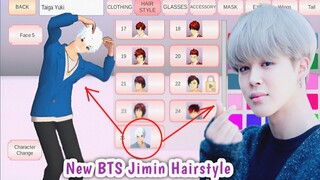 New BTS Jimin Hairstyle (White Hair with Colored Eyes) | Sakura School Simulator| Tutorial