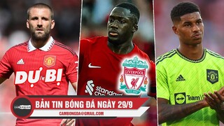 Bản tin sáng 29/9 | Shaw xứng đáng dự bị; Liverpool đón tin vui; Rashford trở lại Derby Manchester