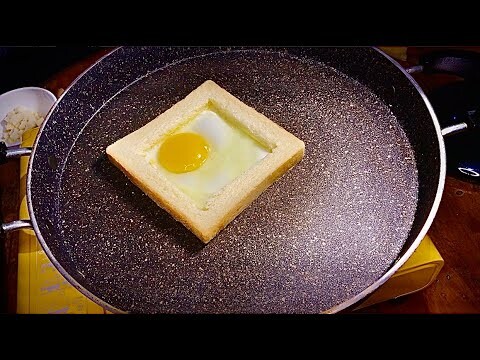 Mantap‼️ cara sederhana membuat  roti isi telur mata sapi