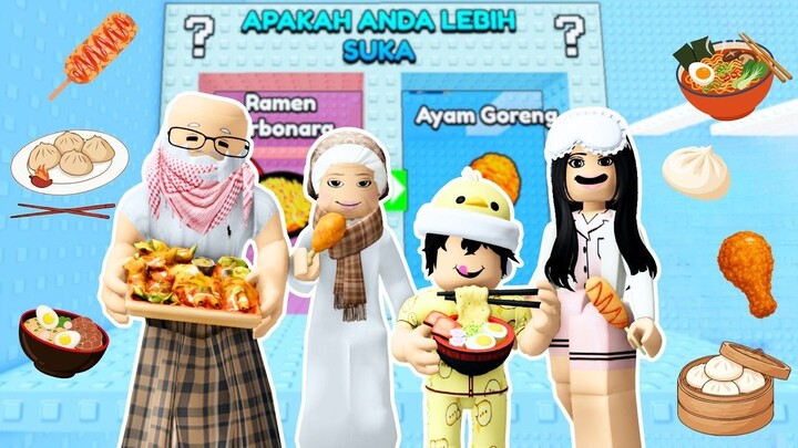 MUKBANG SAMBIL NAIK TOWER -  Would You Rather Mukbang Tower Roblox Indonesia