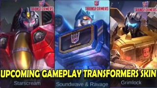 UPCOMING TRANSFORMERS SKIN GAMEPLAY | Aldous starscream | Roger grimlock | Popol Soundwave mlbb