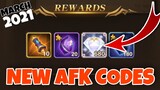 ALL 11 NEW Working CODES AFK ARENA | Gift CODES March 2021
