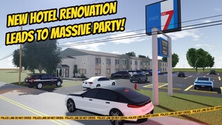 Greenville, Wisc Roblox l NEW Hotel MASSIVE Party - Police SHUT DOWN Update Roleplay