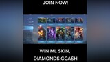 JOIN NOW! WIN MOBILE LEGENDS SKIN,DIAMONDS OR GCASH JUST FOLLOW THE EASY INSTRUCTION 💯 Legit mobilelegends mobilelegends_id mobilelegend foryou