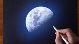 [Painting] Drawing a moon like the real one