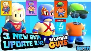 NEW UPDATE STUMBLE GUYS, 3 SKIN BARU & EMOTE LISTRIK? 0.42 CLOSED BETA! - Stumble Guys