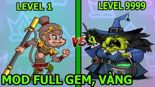 Tower Conquest Mod Full Gem, Vàng - Ngộ Không Đại Náo Thiên Cung VS Mụ Phù Thủy - Top Game Thành EJ