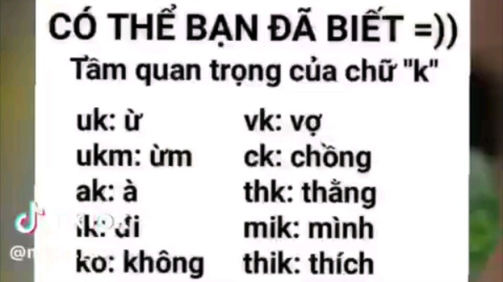 tầm quan trọng của "k"😁