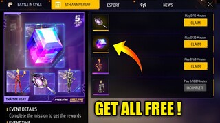 ALL FREE 5TH ANNIVERSARY EVENT| FREE FIRE 5TH ANNIVERSARY| FREE MAGIC CUBE| FREE GLOO-WALL| FF MAX