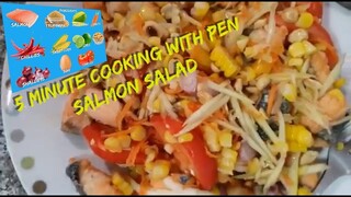 ยำปลาแซลมอน เมนูสุขภาพ เมนูลดน้ำหนัก Quick & Easy Food Salmon Salad