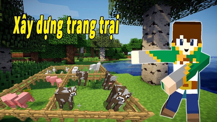 Minecraft - 1 Ngày Vất Vả Team Noob Xây Dựng Trang Trại Trong Minecraft | Tập 6