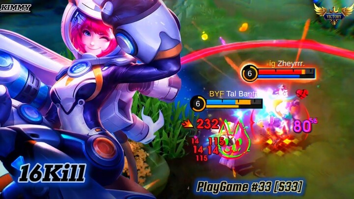 16Kills! | KIMMY | PLAYGAME BUILD 33 [S33] - MLBB