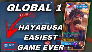 TOP 1 GLOBAL HAYABUSA 6 MINUTES GAMEPLAY | UPDATED BUILD AND EMBLEM