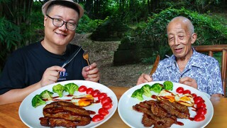 Fried Beef Steak | First Time to Make Western Cuisine in Countryside!