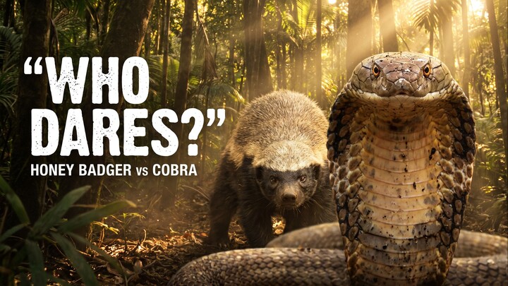 Honey Badger vs King Cobra: The Ultimate Jungle Standoff [蜜獾对决眼镜王蛇：丛林中的终极对峙 ]