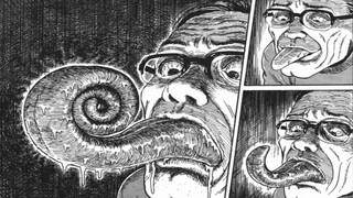 Lidah bapak tua itu panjang dan lebar sehingga menantunya kaget saat melihatnya "Junji Ito: Uzumaki 