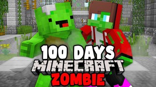 JJ and Mikey Survival in Zombie Apocalypse in Minecraft Challenge - Maizen Parody