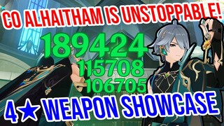 C0 Alhaitham is UNSTOPPABLE! 4★ Weapon Showcase! Genshin Impact