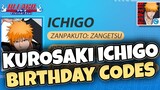 Kurosaki ICHIGO Special Birthday CODES | Bleach Eternal Soul 2021