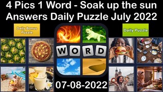 4 Pics 1 Word - Soak up the sun - 08 July 2022 - Answer Daily Puzzle + Bonus Puzzle