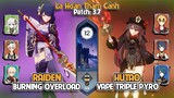 C0 Raiden Burning Overload & C0 Hutao Triple Pyro | La Hoàn Thâm Cảnh Tầng 12 | Genshin Impact 3.7
