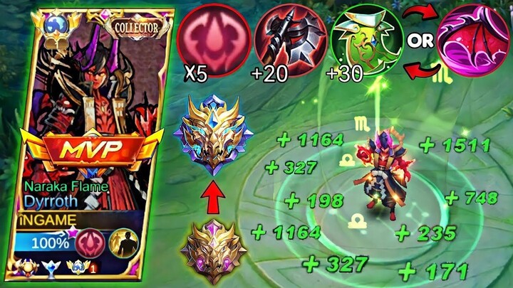 WHY DYRROTH IS THE KING OF LIFESTEAL USER WITH THIS BEST BUILD & EMBLEM  MYTHIC
