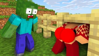 Monster School : ZOMBIE BOY HELPS GIRL LOVE CURSE - minecraft animation