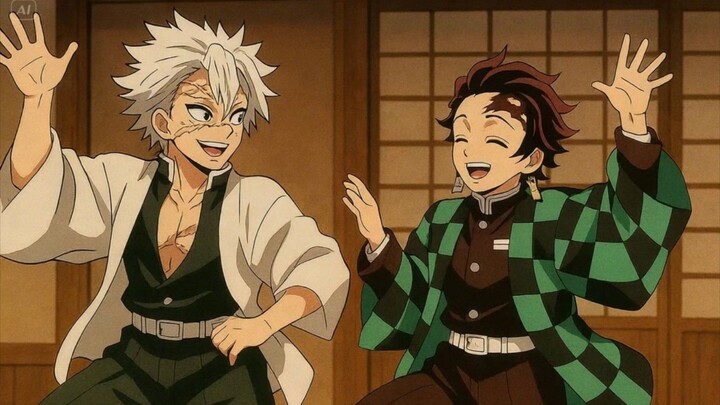 tanjiro dan sanemi menari