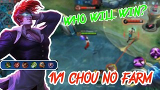 1 V 1 CHOU VS CHOU GAMEPLAY MLBB (NO FARMING) | WHO WILL WIN?