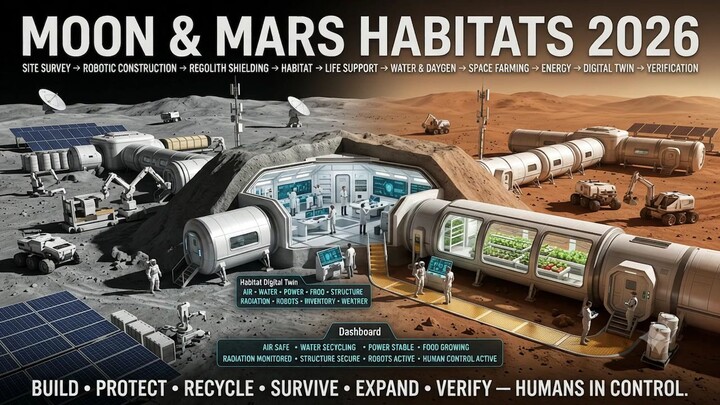 Moon & Mars Habitats 2026 🚀 | Future Human Life Beyond Earth