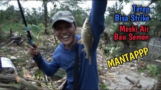 Mancing Di Sungai Kecil Ini Tetep Strike Walau Sedang Di Bangun Proyek