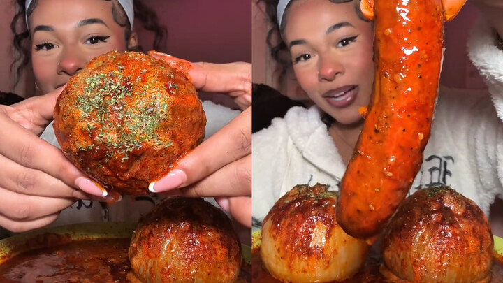 Makan malam ala Amerika: sosis bawang pedas!
