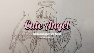 Gambar cute angel yg gampang yuk!