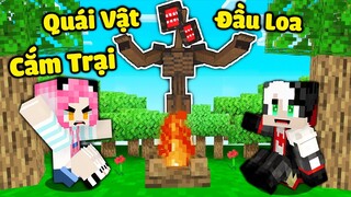 MỀU THỬ THÁCH 24 GIỜ CẮM TRẠI CÙNG QUỶ ĐẦU LOA TRONG MINECRAFT*REDHOOD TIÊU DIỆT QUÁI VẬT ĐẦU LOA