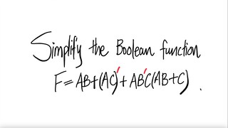 logic: Simplify the Boolean function F=AB+(AC)'+AB'C(AB+C)