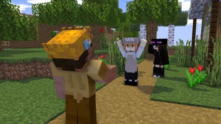 Cow Girl keeps red kawaii clothes - minecraft animation