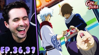 "SHE WONT LET GO OF JUMP" Gintama Episode 36 & 37 Live Reaction!