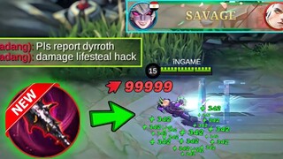 DYRROTH NEW BUG BUILD 2023 UNBELIEVABLE DAMAGE LIFESTEAL  HACK!! (Must Try)🔥