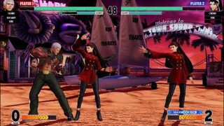 KOF15　チャンピオンvsチャンピオン　社vsちづる　遠距離で攻めたいちづる　社がEX空中コンボ連発