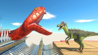 Long Jump Over Spiky Grinders - Animal Revolt Battle Simulator