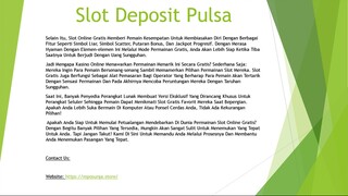 Slot Deposit Pulsa