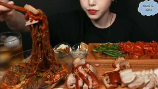 Thịt luộc, chân giò, mì kiều mạch cay cuốn kim chi phần 3 #anngonmoingay
