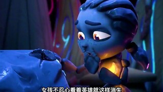 老年英雄石心损坏，女孩挖出自己的能源，奉献给曾经的英雄