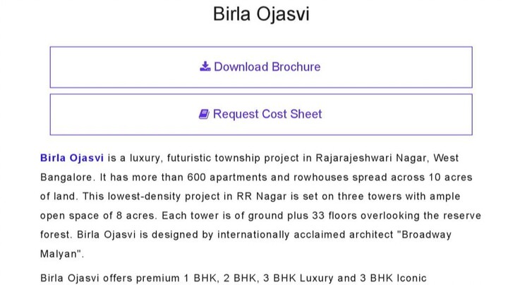 Birla Ojasvi In Raja Rajeshwari Nagar, Bangalore